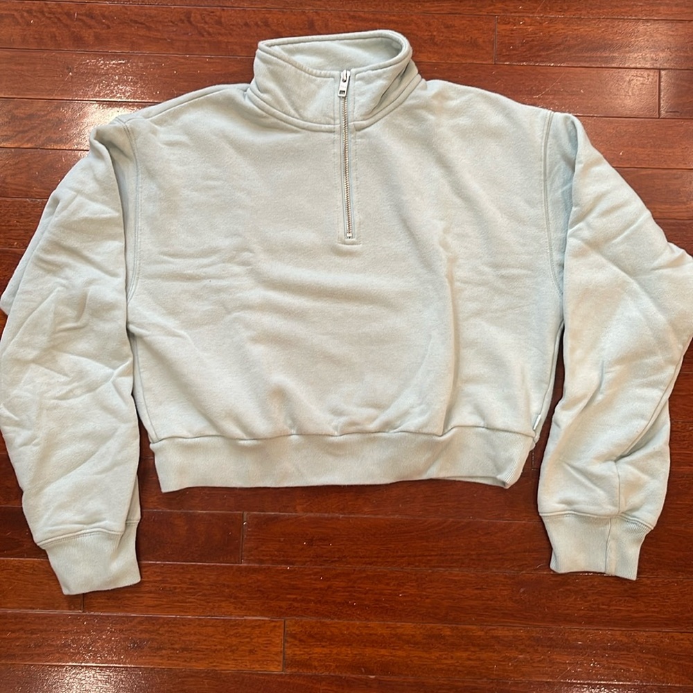 TNA cropped quarter zip